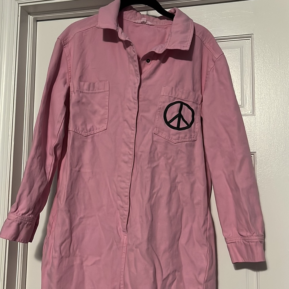 Pink Jumpsuit with Peace Symbol - Picture 2 of 6